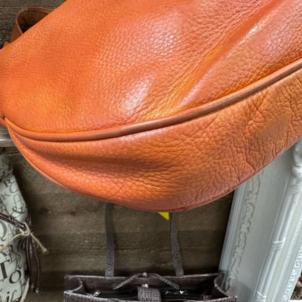 Dooney & Bourke Burnt Orange Pebbled Leather Shoulder Bag